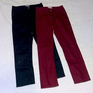 Zara Lot of 2 Jeans Black & Burgundy Size 8